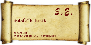 Sebők Erik névjegykártya